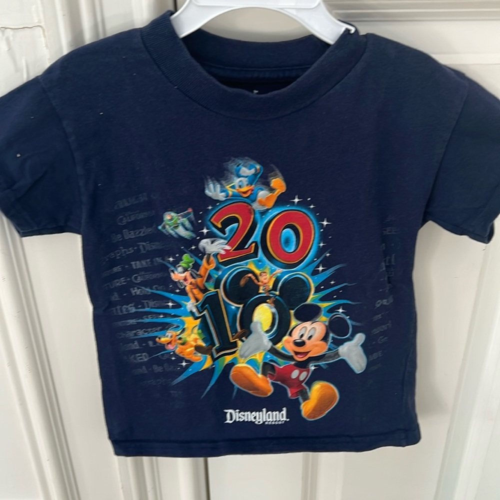Disneyland parks T-shirt, size X small and navy featuring Mickey Mouse